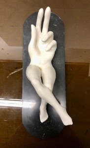 lot 154 image: Post Modern Bisque Hand Sculpture by Eva D.
