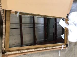 lot 6 image: Home Decorators Collection Caville 60 in. W x 32 in. H Rectangular Framed Wall Mount Bathroom Vanity Mirror in Almond Toffee Customer Returns See Pictures