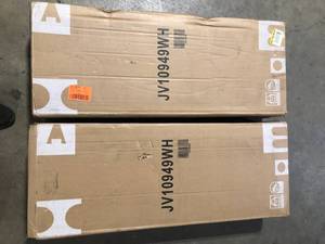 lot 25 image: Lot of 2  FORCLOVER 3-Door 36 in. W x 25.5 in. H Rectangular White MDF Steel Recessed or Surface Mount Medicine Cabinet with Mirror   Customer Returns See Pictures