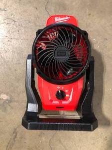 lot 37 image: Milwaukee M12 12-Volt Lithium-Ion Cordless Jobsite Fan (Tool-Only) Customer Returns See Pictures