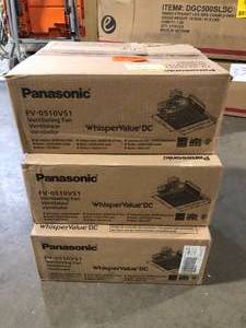 lot 40 image: Lot of 3 Panasonic WhisperValue DC Exhaust FanLED Light and Night Light   Customer Returns See Pictures