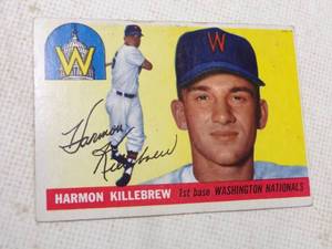 lot 8 image: Harmon Killebrew Topps Rookie Baseball Card # 124
