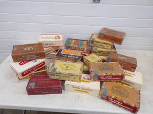 lot 70 image: Large Lot of Vintage Cigar Boxes  Some Rare Ones