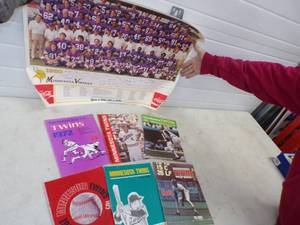 lot 82 image: Lot of 60s70s Twins Programs and 1980 Vikings Poster