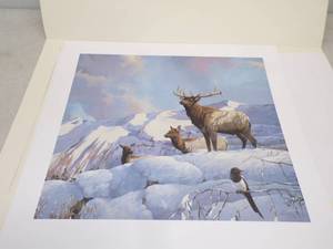 lot 83 image: Never Hung Signed and Numbered Mario Fernandez Print Winter Portrait Elk