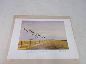 lot 85 image: Never Hung Signed and Numbered Les C. Kouba  Print Arrival of the Canadas