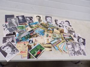 lot 101 image: Large Lot of Vintage Postcard & Hollywood Actor Head Shots