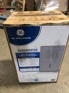 lot 7 image: GE 50-Pint Dehumidifier for Basement, Garage or Wet Rooms up to 4500 sq. ft. in Grey, Smart Dry   Customer Returns See Pictures