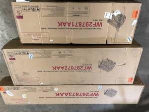 lot 15 image: Harper & Bright Designs White Twin Over Full Wood Bunk Bed with 3-Drawers, Ladder and Storage Staircase  Customer Returns See Pictures
