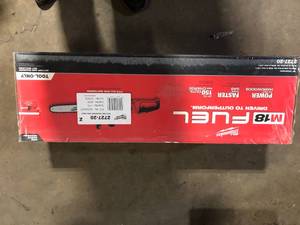 lot 16 image: Milwaukee M18 FUEL 16 in. 18-Volt Lithium-Ion Brushless Battery Chainsaw (Tool-Only)  Customer Returns See Pictures