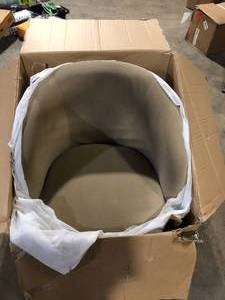 lot 17 image: Lifestyle Solutions Bailey Camel Brown Velvet Arm Chair with Swivel Base   Customer Returns See Pictures