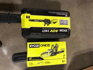 lot 48 image: Lot of Assorted Ryobi Chainsaws Various Sizes and Conditions  Customer Returns See Pictures