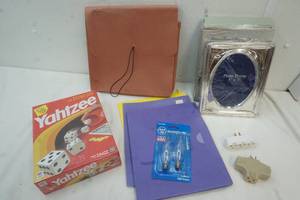 lot 105 image: Office Supplies and new Yahtzee game