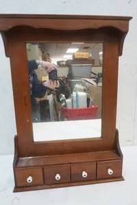 lot 325 image: Wall Decor Hanging Mirror with storage