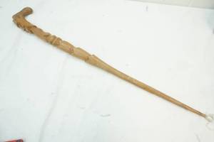 lot 342 image: Wooden Hand Carved Cane with a Face