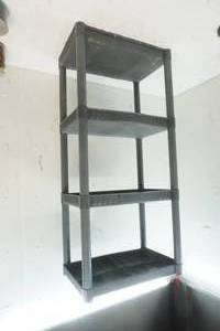lot 352 image: 4 Tier Gray Plastic Shelf
