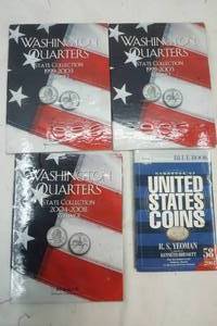 lot 376 image: 3 Empty Coin Collection Books & Handbook of United States Coins