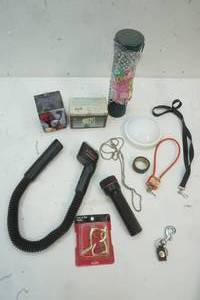lot 416 image: black n decker snake light, flash light, bird feeder, light, coat hooks