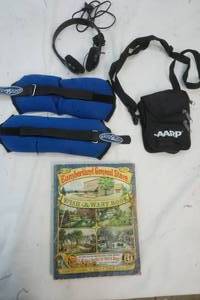 lot 440 image: Leg Weights, headphones, AARP bag, Cumberland General Store