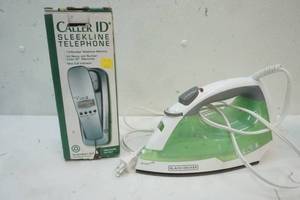 lot 475 image: Black & Decker Iron, Caller ID Telephone