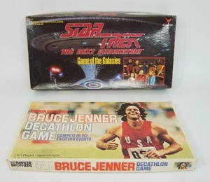 lot 25 image: Vintage Board Game Bruce Jenner Decathlon Game By Parker Brothers 1979, Star Trek The Next Generation Game Of The Galaxies 1993 Board Game...