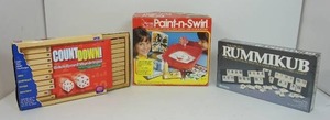 lot 32 image: Collectible Vintage Board Games and Toys Including Paint-N-Swirl, Rummikub, Count Down