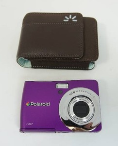 lot 70 image: Polaroid i1037 Plum Purple 10.0 MP 3X Optical Zoom Digital, CaseLogic EDC-2 Compact Executive Leather Horizontal Camera Case...