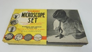 lot 82 image: A.C. Gilbert Microscope Set Vintage 1938 in Original Box Made in the USA...