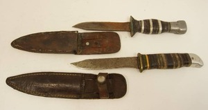 lot 111 image: RARE...WWII W2 Style Fixed Blade Fighting Knife with Sheath...