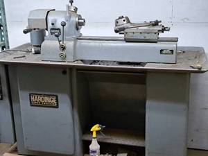 lot 14 image: Hardinge Lathe with Dovetail Bed and Gusher Coolant Pump