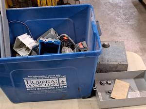 lot 137 image: Lot of (1 Tote) Assorted Electrical Boxes, Parts and Accessories