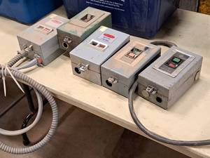 lot 138 image: Lot of (5) Assorted Power Control Boxes