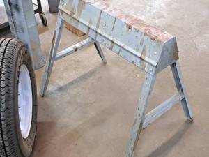 lot 167 image: Lot of (2) Metal Folding Sawhorses