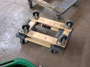 lot 199 image: Lot of (2) Padded Wood Moving Dollys 18x11-14x5, 18x12x5