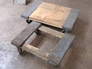 lot 200 image: Lot of (2) Padded Wood Moving Dollys 24x18x6-12, 29-12x18x6-34