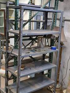 lot 233 image: Custom Reinforced Metal Storage Shelf 36-34x16-34x71-14