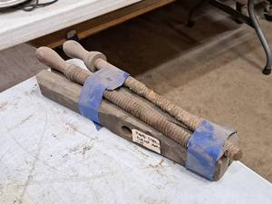 lot 342 image: Vintage Wooden Hand-Screw Clamp