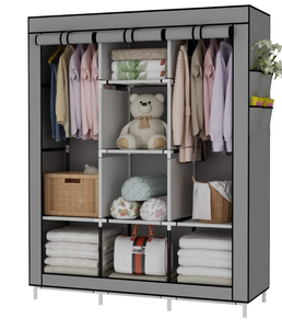 lot 139 image: UDEAR Portable Wardrobe Closet Clothes Organizer, Grey