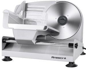 lot 240 image: Meat Slicer, Anescra 200W Electric Deli Food Slicer with Removable 7.5 Stainless Steel Blade and Food Carriage