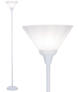 lot 241 image: LIGHTACCENTS White Torchiere Floor Lamp