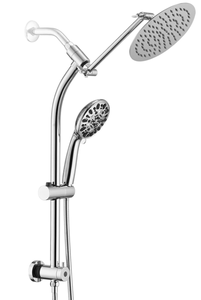 lot 245 image: UCLIMAA Rainfall 8 Inch Round Shower Head with High Pressure Handheld Spray Combo Chrome
