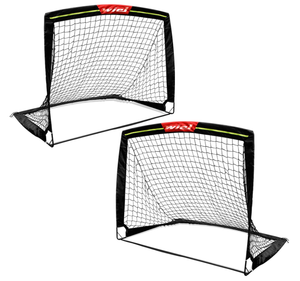 lot 308 image: Wiel Soccer Goal, 4Ft x 3Ft Net Easy Fold-Up Training Goals W Reflective Strips for Playing at Nightfall