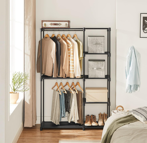 lot 318 image: SONGMICS Portable Closet, Freestanding Closet Organizer, Clothes Rack with Shelves, Hanging Rods, Storage Organizer, for Cloakroom, Bedroom