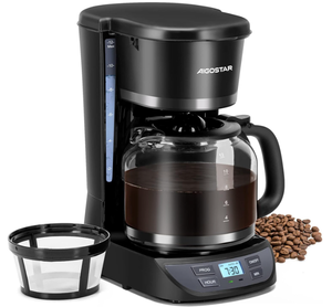 lot 322 image: Aigostar Programmable Coffee Maker, 12 Cup Coffee Maker with Glass Carafe