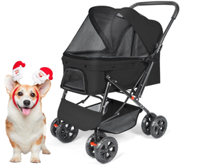 lot 42 image: Wedyvko Medium Dog Stroller 50lb - Pets Stroller for Medium Dogs with Reversible Handlebar