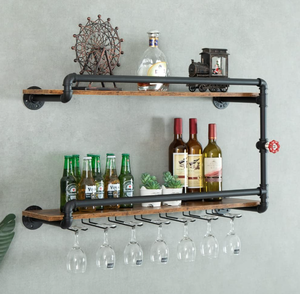 lot 402 image: BOTAOYIYI Wine Rack Wall Mounted 2 Tier