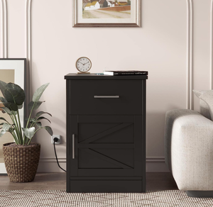 lot 407 image: Reettic Nightstand with Charging Station and USB Ports & Power Outlets