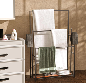 lot 409 image: LiebeRen Freestanding Towel Rack, Standing Towel Rack