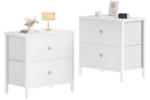 lot 410 image: BOLUO White Nightstands Set of 2