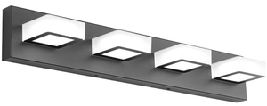 lot 413 image: Ralbay LED Black 4 Lights Acrylic Lighting Fixtures Modern Matte Black Bathroom Vanity Lights